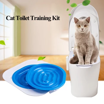 

40x40cm Plastic Cat Toilet Training Kit Puppy Cat Litter Tray Mat Cat Toilet Seat Trainer Pet Cat Cleaning Supplies Dropshipping