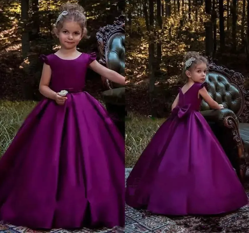 magenta flower girl dress