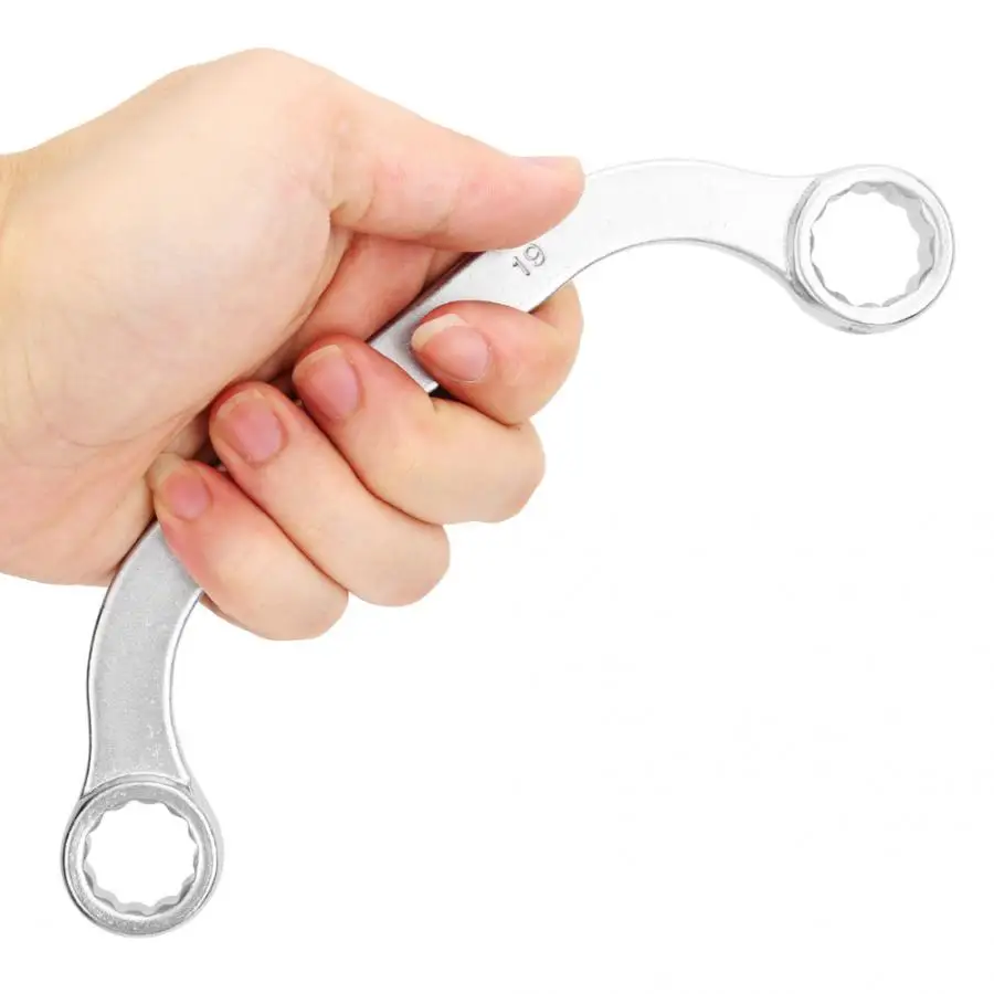 5pcs 8-22mm Metric Wrench Kit Half Moon Double-Ended Chrome Vanadium Steel Spanner Repair Tools Set