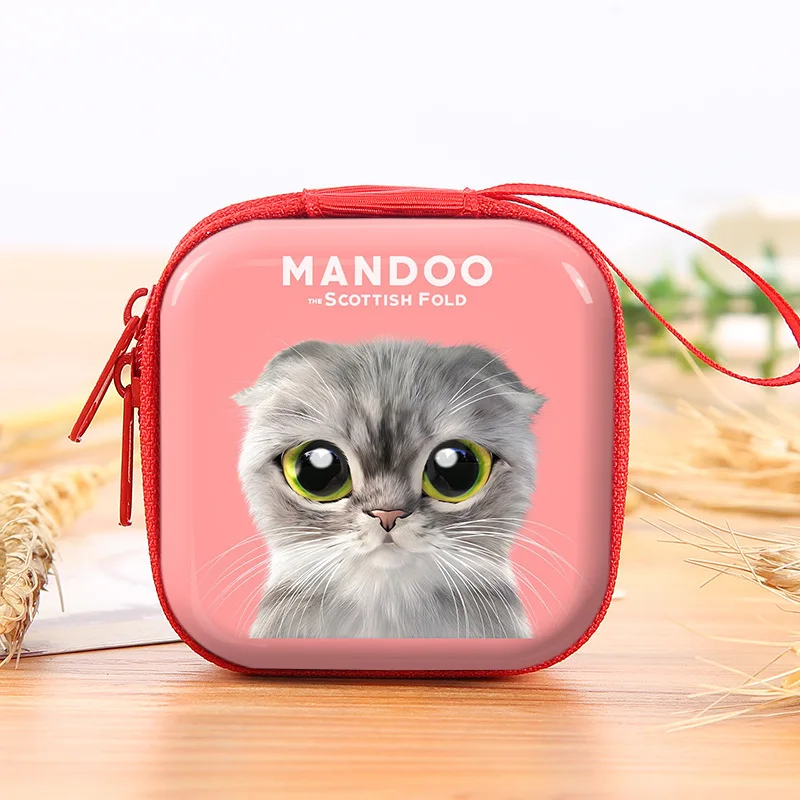 Кошельки для монет с супергероями мультфильмов, Бэтмен, Капитан Америка, чехол для ключей для мальчиков, Детские кошельки с изображением Человека-паука, Супермена, гарнитура, сумки для монет - Цвет: pink cat