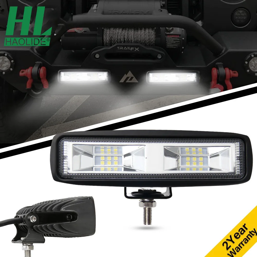 

HAOLIDE 6500K New Hot Work Lights 18W 12V 16LED Work Lights Off-road Driving DRL Lights New Headlights Car Lights Auto Truck