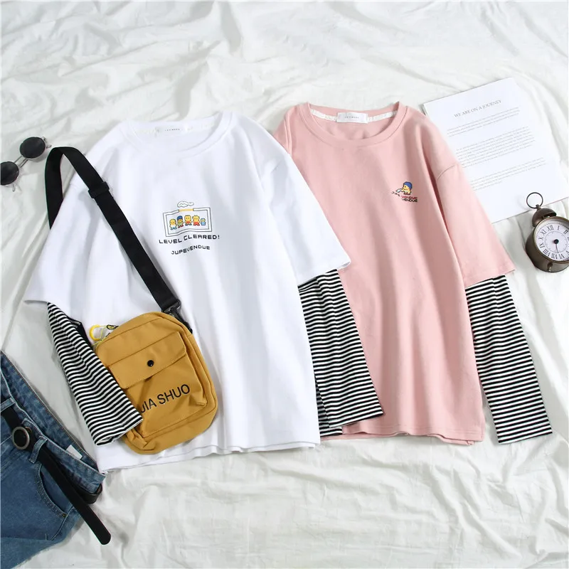 

Best Friend T-shirts Women Tshirt Harajuku Female Tee Tops Long Sleeve Women's T-shirt Basic Tops Woman Shirts White Tees Top