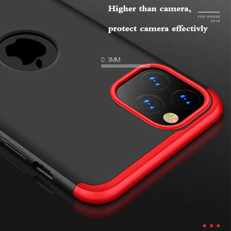 10 шт./лот, защитный чехол для iPhone 11/11 Pro/11 Pro Max 360, полностью противоударный жесткий чехол из поликарбоната