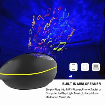 

LED Projector Starry Lamp Ocean Wave Lamp Smart Connection 8 Mode Music Speakers For Bedroom Living Room Decorative Night Light