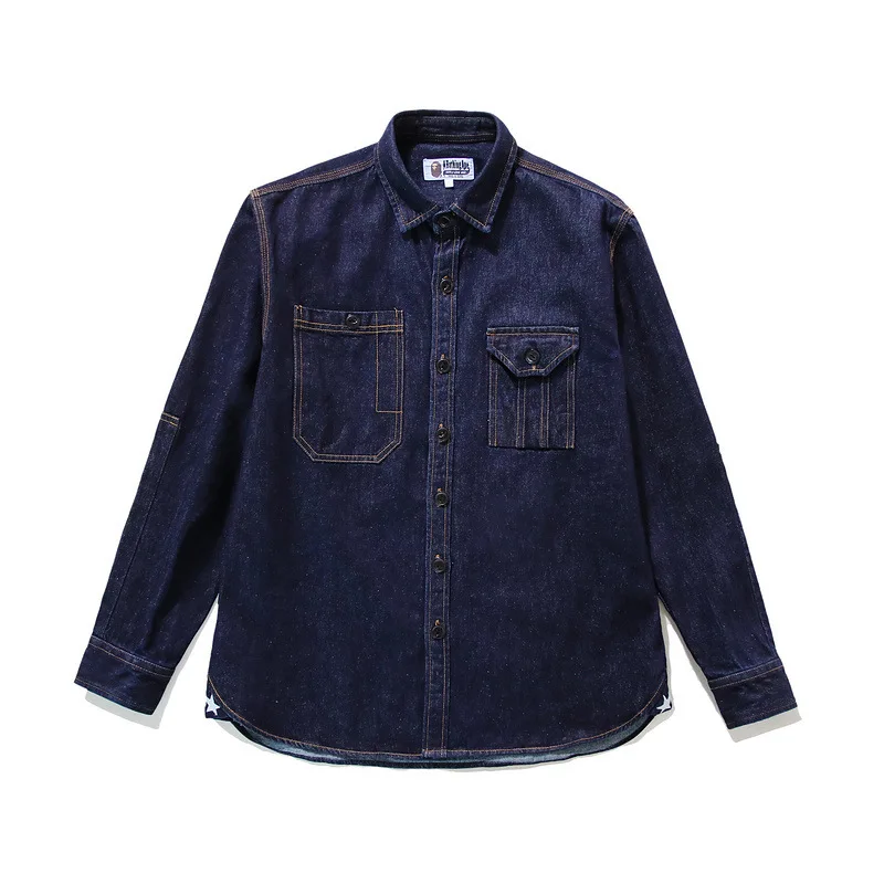 

2019 Autumn And Winter New Style Japanese-style Popular Brand Men Teenager Street Fashion Casual Large Size Denim Shirt Thin Coa