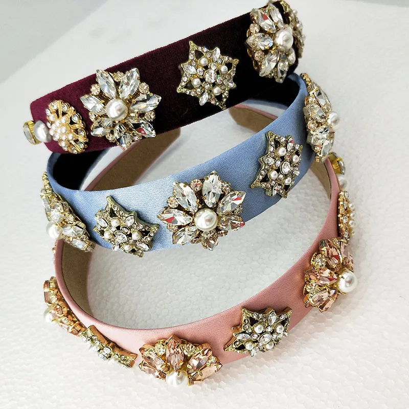 Мода 4 ряда со сверкающими стразами Hairband женский супер флэш двойной с украшением в виде кристаллов боковые волосы головная повязка, аксессуары для волос
