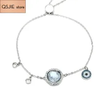 Высокое качество SWA дьявол глаз регулируемый скольжения на кристалл женский браслет
