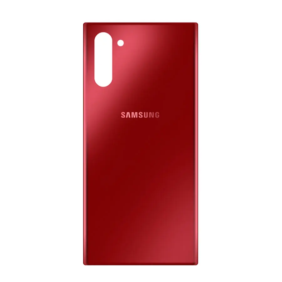 Note 10 чехол для SAMSUNG GALAXY NOTE 10 Note10 крышка батареи дверь задняя крышка панель с наклейкой - Цвет: Aura Red