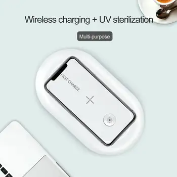 

New 3 In 1 Smartphone UV Sanitizer Wireless Fast Charging Phone Ultraviolet Disinfection Lamp Cellphone UV Sterilizer Charger