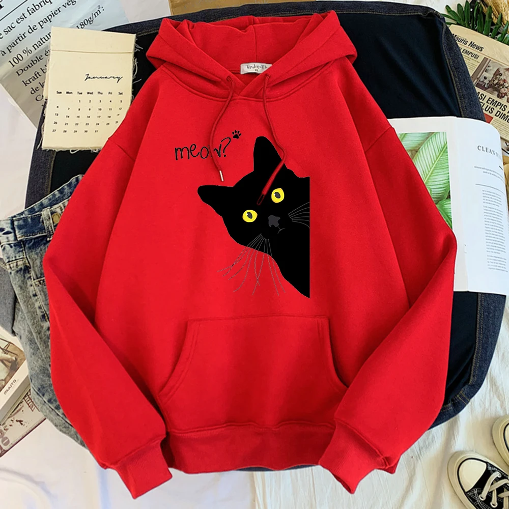 red color funny cat hoodie cat hoodies for humans