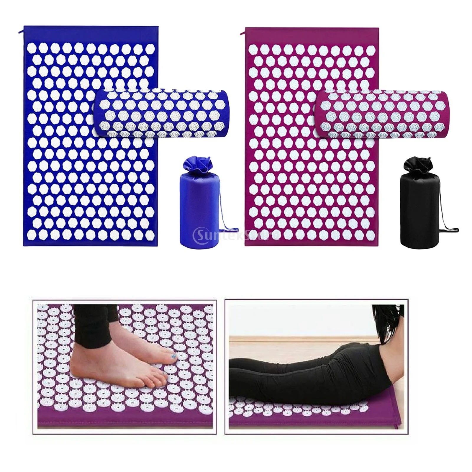 Trigger Point Therapy Acupressure Mat and Pillow Set for Back Neck Pain Relief Relieves Stress