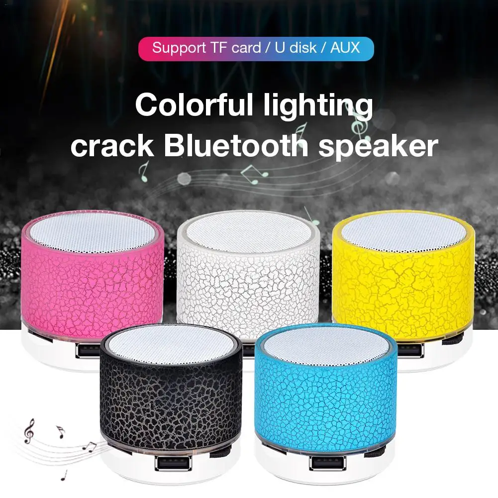 

A9 Wireless Bluetooth Colorful Light Small Crack Speaker Audio Mobile Phone Mini Subwoofer Support TF Card / U Disk / AUX