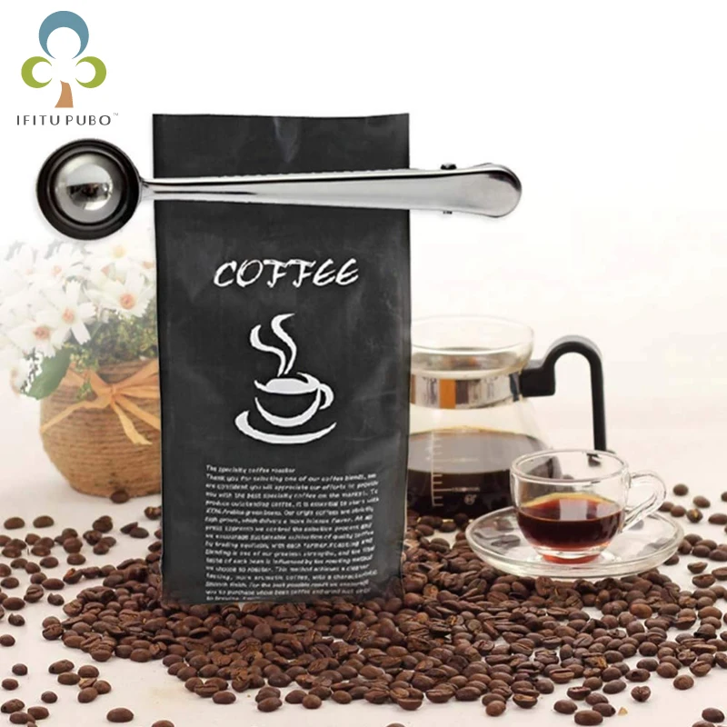 

1Pcs Two-in-one Clip Stainless Steel Coffee Scoop Milk Powder Spoon Seasoning Spoon Digging Fruit Ice Cream Scoop LXX