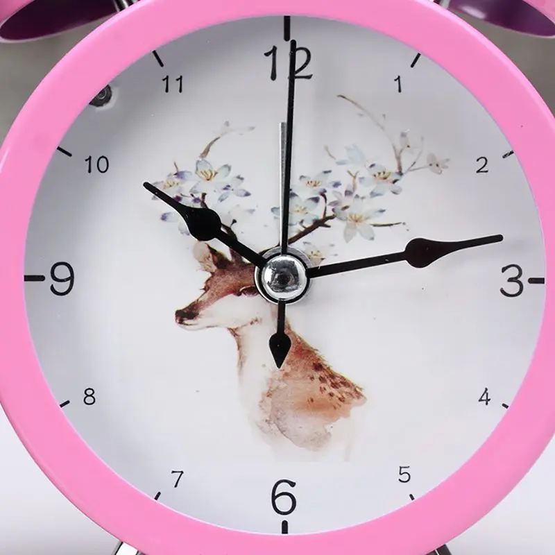 Cute Clock Small Bed Alarm Clocks Creative Mini Metal Student Alarm Clock Desk Alarm Clock Lovely Toy For Bedroom Home