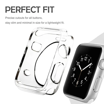 

Clear Case for Apple Watch Series 5 4 3 2 1 IPhone 38MM 42MM 44MM 40MM Transparent Clear Soft Protector Cover