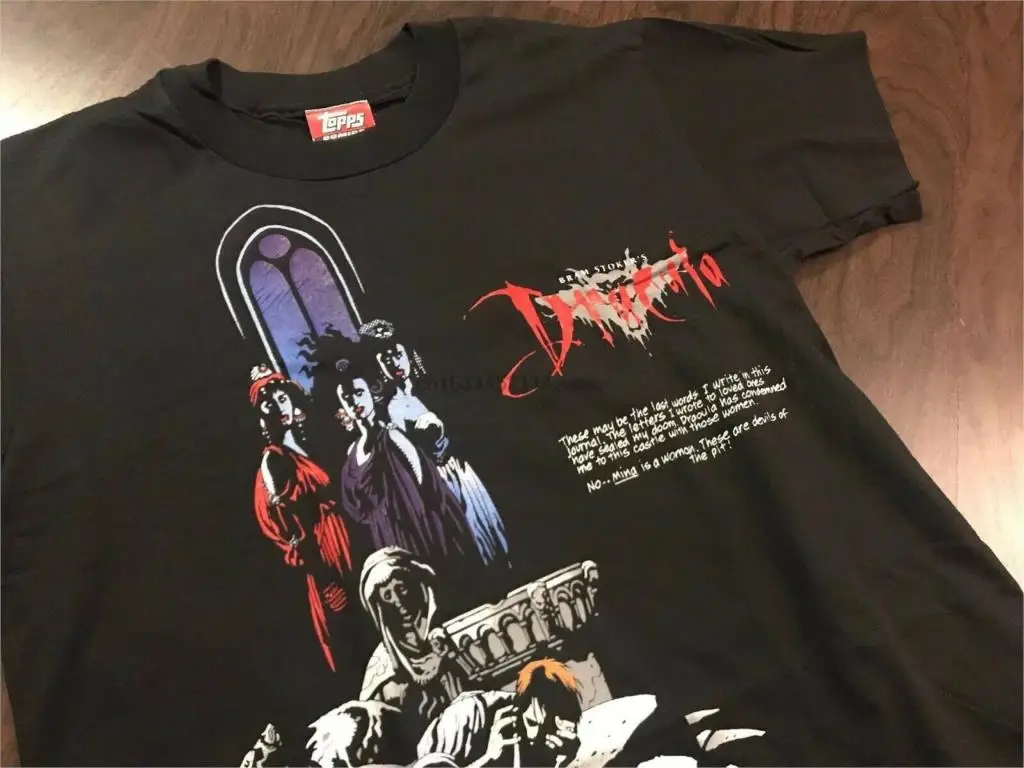 BRAM STOKERS DRACULA 1992 VTG GARY OLDMAN HORROR SHIRT movie promo Large vampire T shirt Summer Style Fashion Men Shirts |