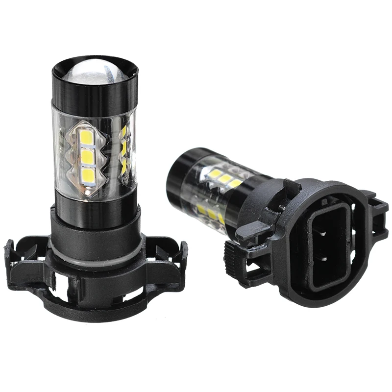 Multipurpose 2PCS 2504 PSX24W Fog Light Daytime Running Light Bulb White 80W LED For Brake Tail Rear Side Marker Lamp