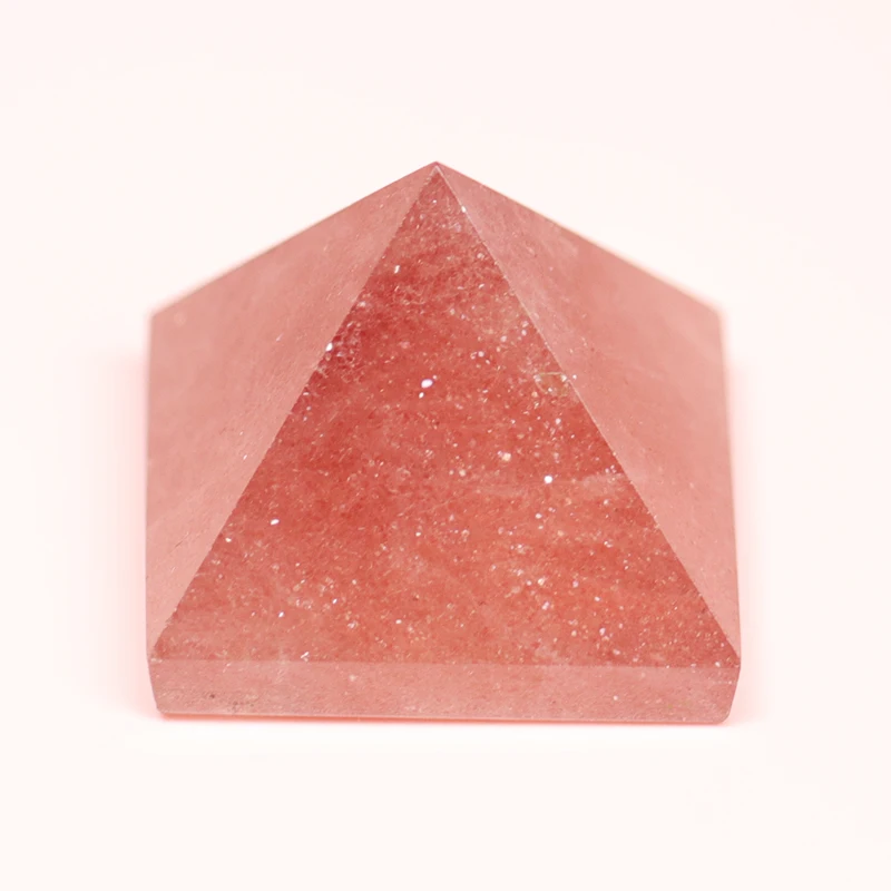 Natural Strawberry Quartz Pyramid Decoration Feng Shui House Senior Decorative Crystal Jewelry Aura Energy He | Дом и сад