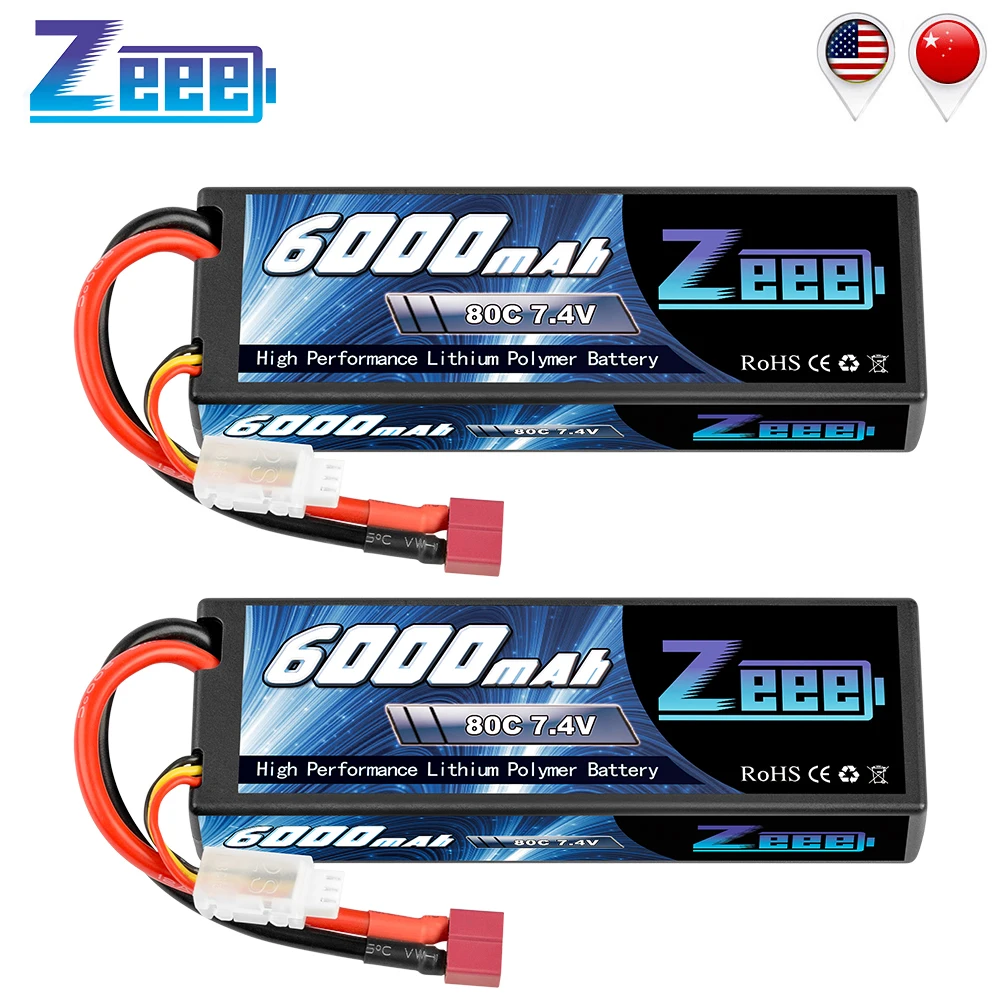 Аккумулятор Zeee Lipo 6000 мАч 2S 80C 7 4 В с разъемом Deans аккумулятор для радиоуправляемой
