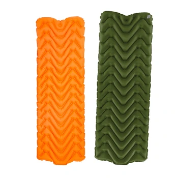 

2 Pcs Automatic Inflatable Sleeping Pad Tpu Camping Tent Inflatable Cushion Camping M-Type Insulation Insulation Mat, Green & Or