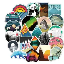50PCS Camping Travel Stickers Wilderness Adventure Outdoor Landscape Waterproof Decal Sticker To DIY Suitcase Laptop Motor Car