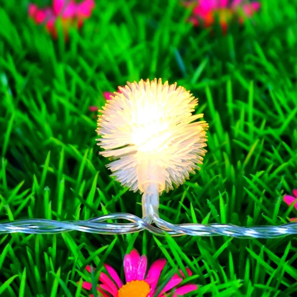 

Pom Lighting Chain Outdoor Courtyard Wedding Decoration Small Colored Lights 30 Lamp Dandelion Decoration String Lights