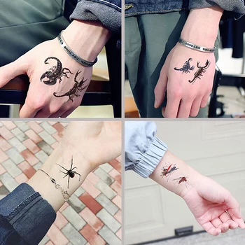 

Waterproof Temporary Tattoo Sticker 3D Spider Halloween Tattoo Water Transfer Flash Tatoo Fake Tattoo For Men Women