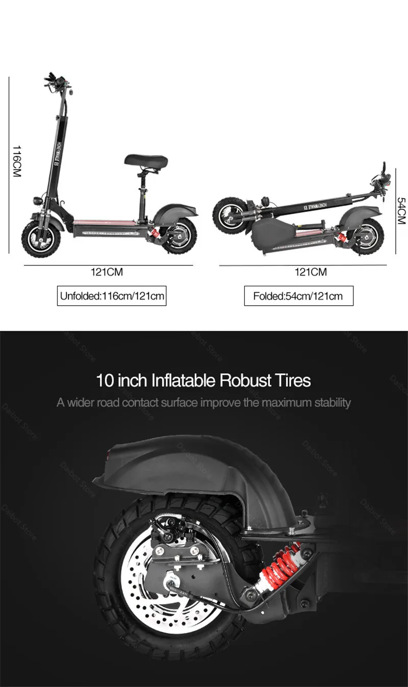 Foldable E Scooter 2 Wheels Electric Scooters With Front BagPhone Holder 10'' 500W 10Ah EU Stock Electric Scooter Adults (22)