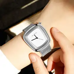 2019 новые женские алюминиевые наручные часы с квадратным циферблатом из нержавеющей стали аналоговые женские кварцевые часы на запястье