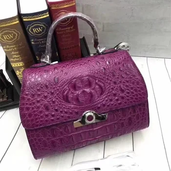 

Fashion Designer Genuine Alligator Skin Lady Plum Purse Real Crocodile Leather Female Handbag Women's Single Cross Shoulder Bag
