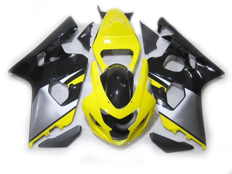 Дешевые Обтекатели набор для Suzuki K4 2004 GSXR750 2005 GSXR600 комплекты обтекателей GSXR 750 04 05 желтый серый послепродажный абс части тела