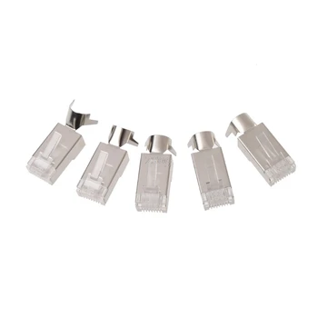 

5Pcs RJ45 8P8C CAT7 Network Cable Modular Plugs Shielded Version AWG23 0.57mmping Au13 19 Droship