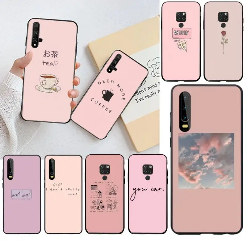 Набор розовых чехлов для телефона с граффити палкой Huawei P40 P30 P20 lite Pro Mate 30 20 P Smart 2019