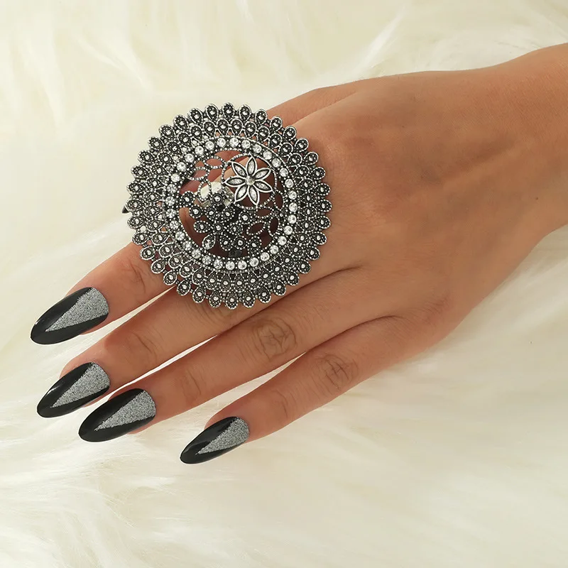 Elegant Turkish Vintage Gold Flower Ring 4