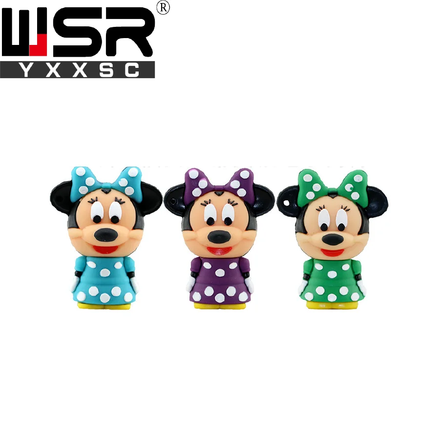 cute usb2.0 pen drive 32gb Minnie Mickey high speed usb memory stick 128gb real capacity disk on key 8gb 16gb 64gb free delivery