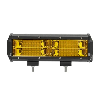 

7 Inch 216W Yellow Led Work Light Bar Flood Driving Lamp Car Truck Boat Offroad