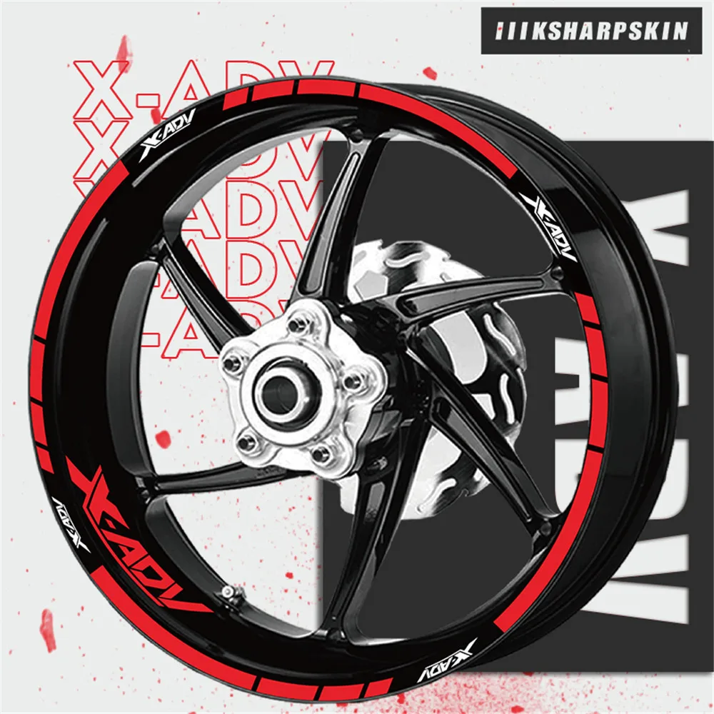 Honda XADV 750 motorcycle wheel decals rim stickers stripes xadv white