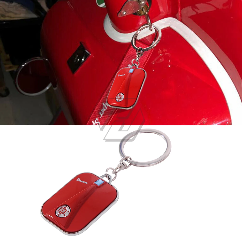 For Piaggio Vespa Scooter Accessories Sprint Primavera 50 150 150S 946 Etc Chrome Motorcycle Keychain Key Ring