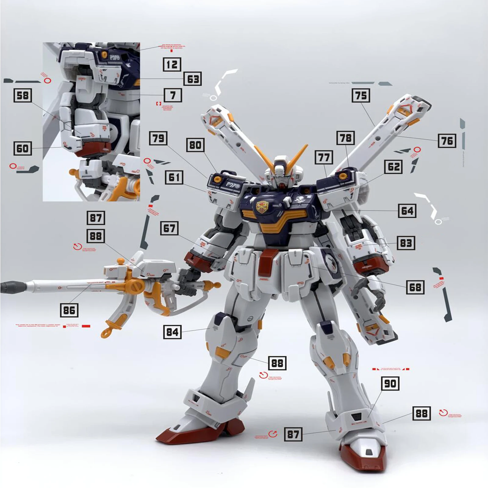 Details about   BANDAI Gundam Decal No.033 for MG 1/100 XM-X1 CROSSBONE GUNDAM X1 Ver.Ka NEW 