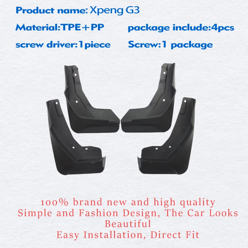 Mudflaps para Xpeng G3, pára-lamas, pára-lamas, guarda-lamas,