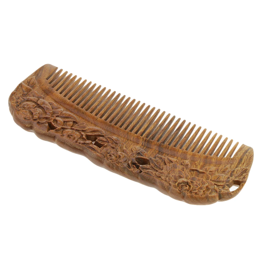 Antique Natural Sandalwood Hair Wood Comb Wide Teeth Anti-static Massage