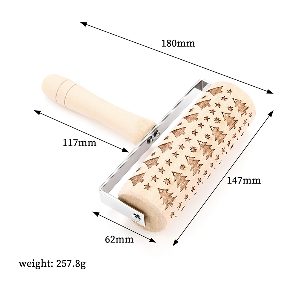 Снежинка Лось деревянный Рождество тиснение Скалка выпечки печенье лапша печенье, фондан, пирог тесто с рисунком гравировкой ролик