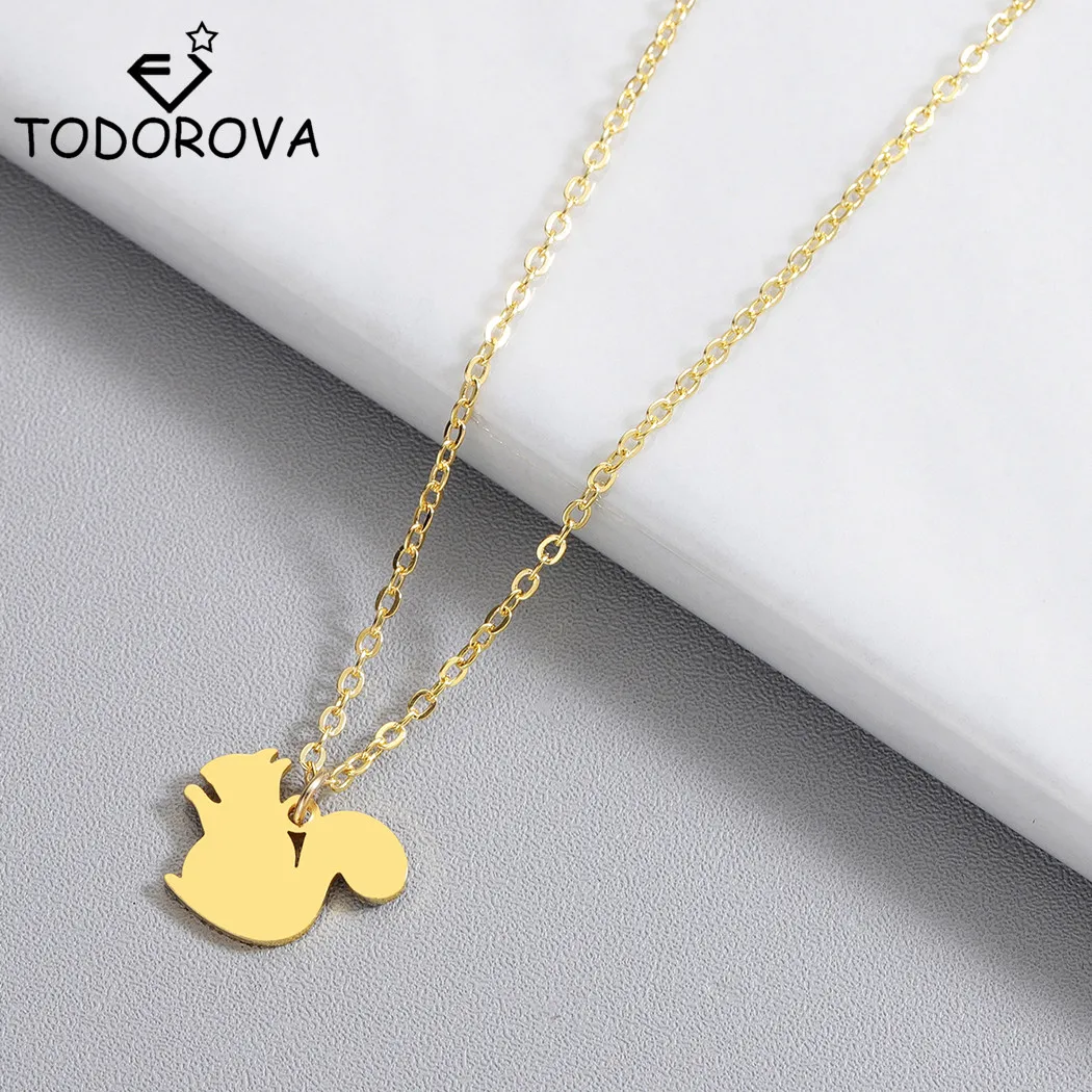 Ожерелье Todorova Chipmunk из нержавеющей стали Уникальные ожерелья с белками животных