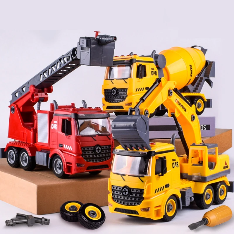 

Nut Disassembly Loading Unloading Engineering Truck Excavator Bulldozer Screw Boy Tool Education Toy Car Model CT0350