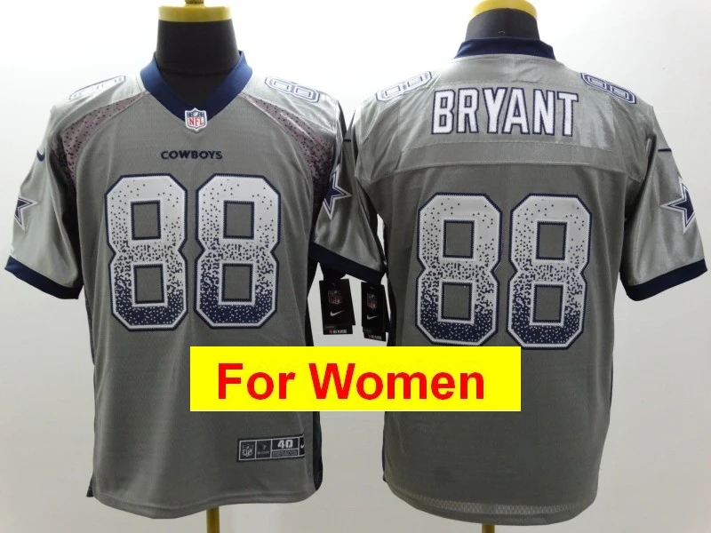 Золотой Женские футболки Dallas#88 Dez Bryant Game color Rush - Цвет: Золотой
