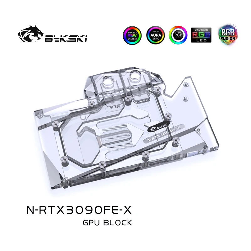 Водный блок для графического процессора Bykski рабочей карты NVIDIA RTX 3090/ 3080