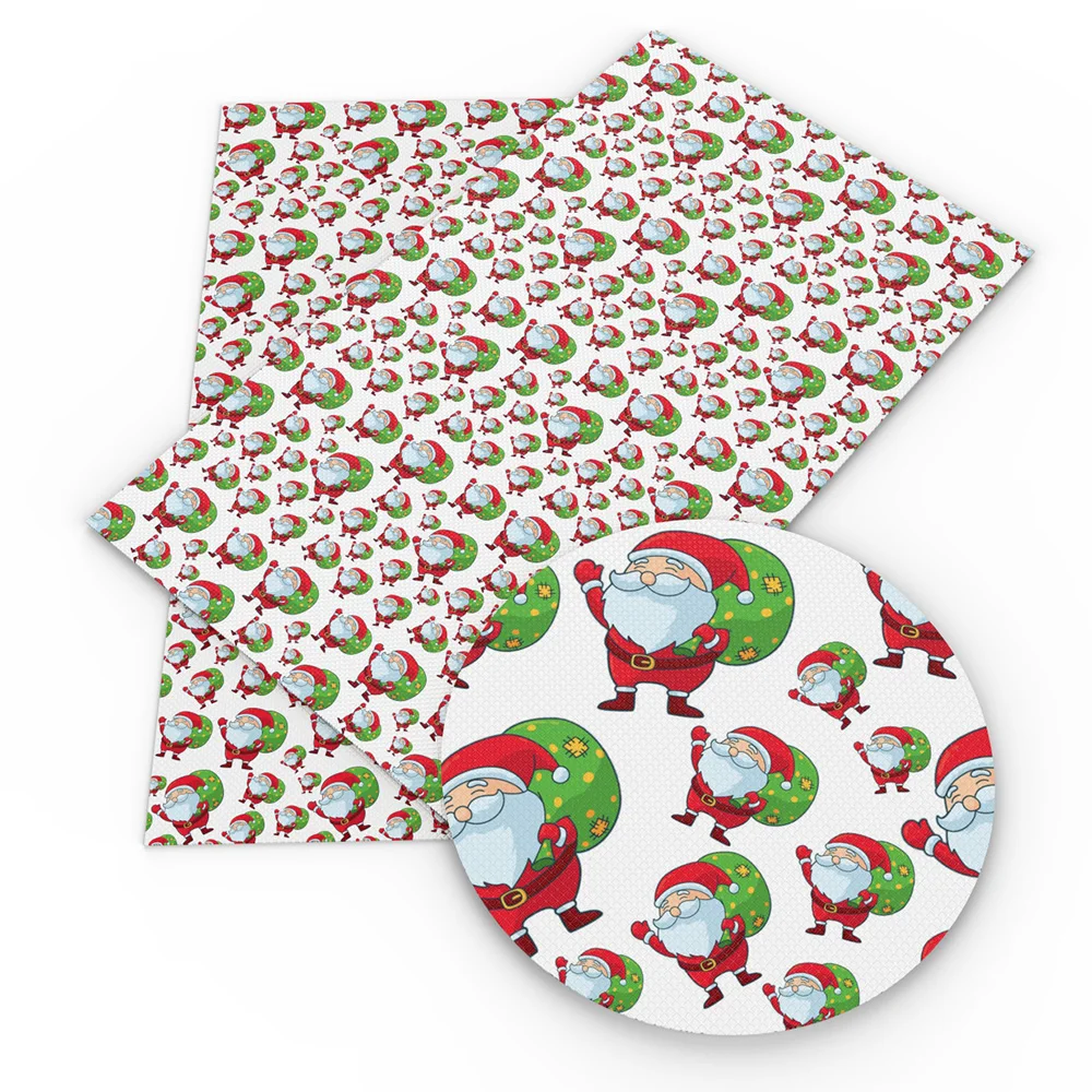 

David accessories 20*34cm Santa Claus Faux Leather Fabric for Bows Christmas Leather Sheet,DIY Handmade Materials,1Yc8319