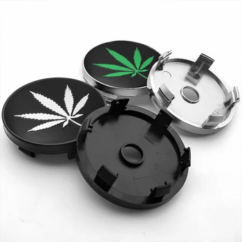 

4pcs 56/60mm Hemp Fimble Leaf Car Wheel Center Hub Cap auto Rim refit Badge Creative Emblem Cover sticker for BMW KIA Lada Honda
