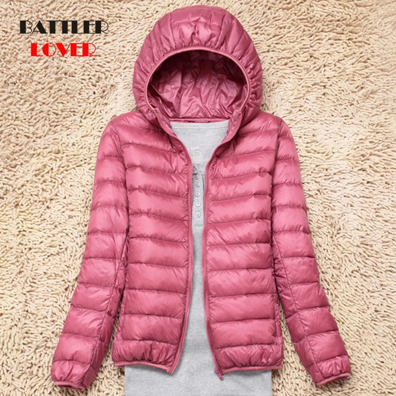 Plus Size S-7XL Casual Ultra Light White Duck Down Jacket Women Autumn Winter Warm Coat Lady Jackets Female Hooded Parka 2019