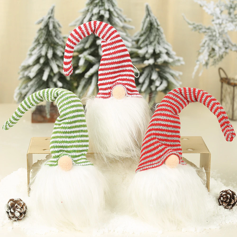 Блестящий Санта Клаус, снеговик, лось, Рождественское украшение, кукла без лица, Шведский гном, плюшевая кукла, вечерние украшения, подарок на год